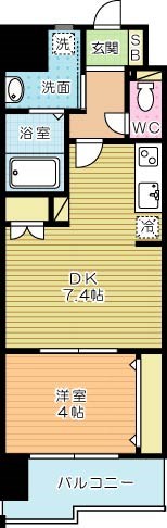 REGARIA KOKURAKITA CENTER PLACE(レガリア小倉北センタープレイス)  1306号室 間取り