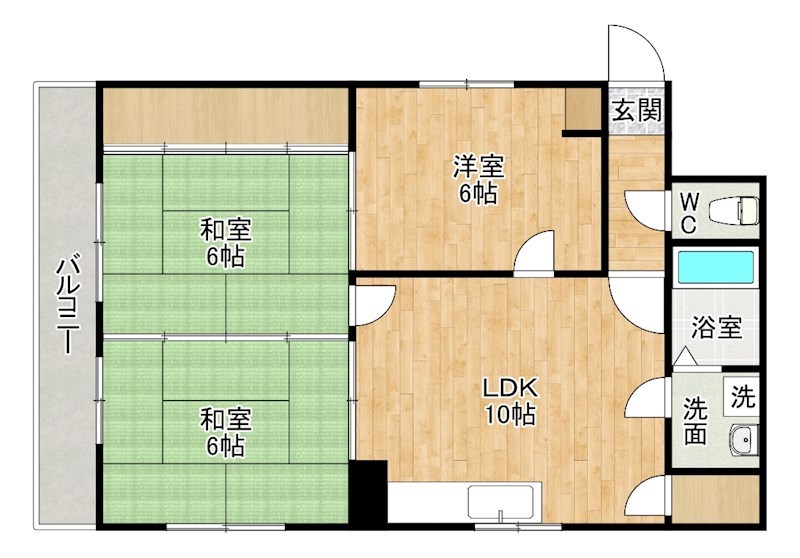 グリーンピア徳力Ⅰ 105号室 間取り