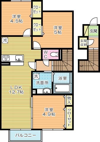 リーヴァ・ヴィラ　リーヴァ 203号室 間取り