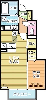 フォルトナ　カーサ 102号室 間取り
