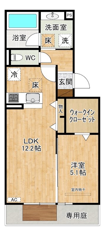 HABITAT　YOSHINO（ハビタット　ヨシノ） 106号室 間取り