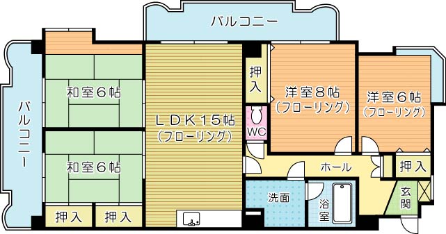 イマージュ安部山公園 701号室 間取り