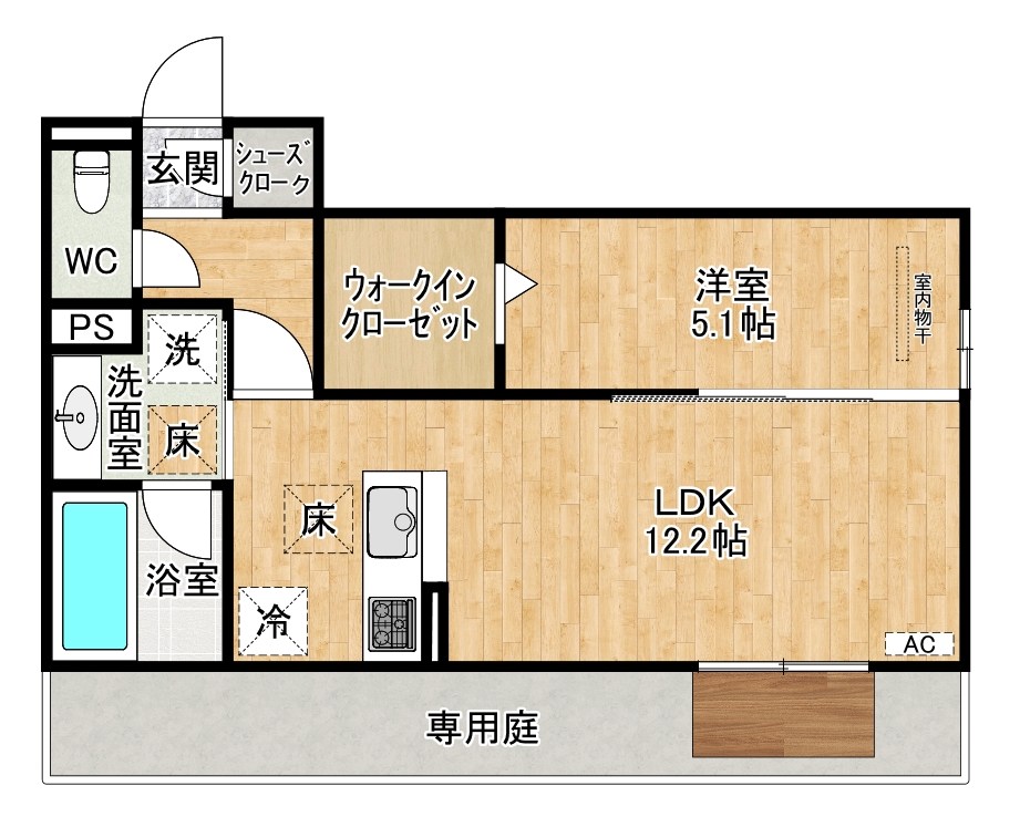 HABITAT　YOSHINO（ハビタット　ヨシノ） 102号室 間取り