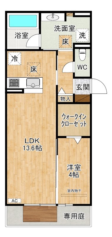 HABITAT　YOSHINO（アビタ吉野） 103号室 間取り