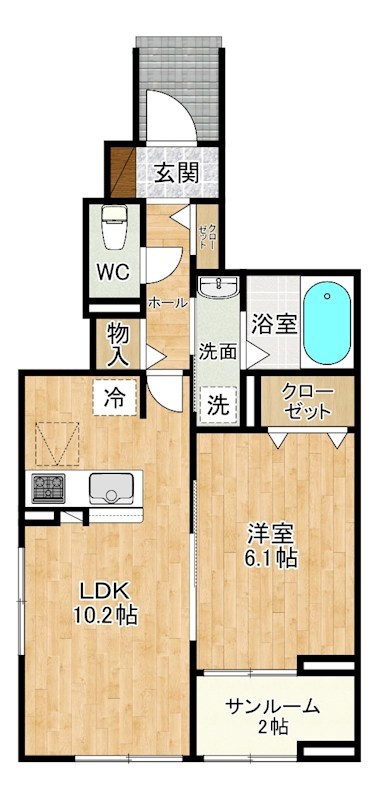 ルーミー新町 103号室 間取り