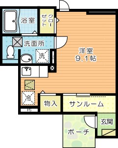 ラディアント北方 102号室 間取り
