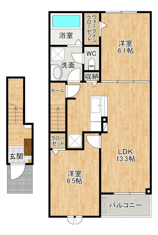 ソレアード朽網Ⅲ 203号室 間取り