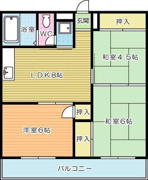 プランドール西小倉駅前 202号室 間取り