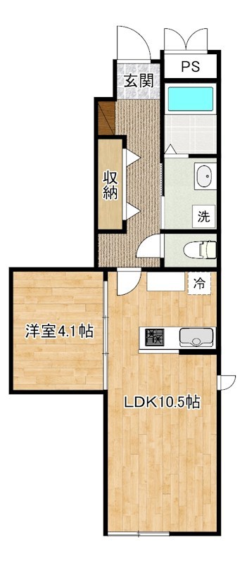 SUN　VIA下到津（サンヴィア下到津） 104号室 間取り
