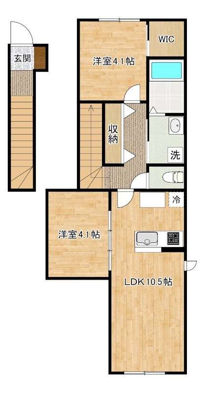 SUN　VIA下到津（サンヴィア下到津） 204号室 間取り