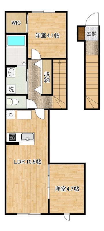 SUN　VIA下到津（サンヴィア下到津） 203号室 間取り