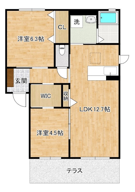 クラヴィエ赤坂Ａ 105号室 間取り