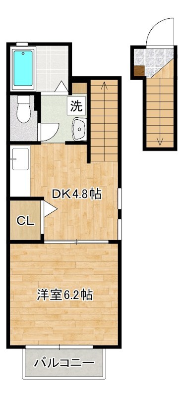 ラディエ足原 203号室 間取り