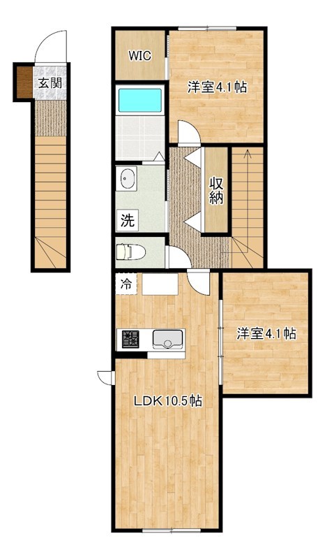 SUN　VIA下到津（サンヴィア下到津） 201号室 間取り