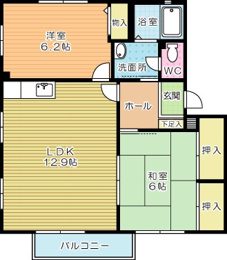 フィオーレⅠ　Ｂ棟　  202号室 間取り