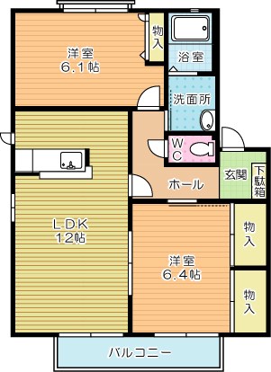 パークヴィレッジ　A棟   202号室 間取り