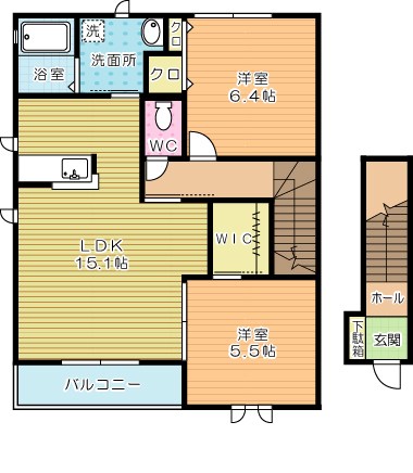メゾンドマシェリ　Ｃ棟　 201号室 間取り