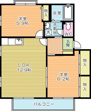 アヴェニールアージュ　Ｅ棟  202号室 間取り