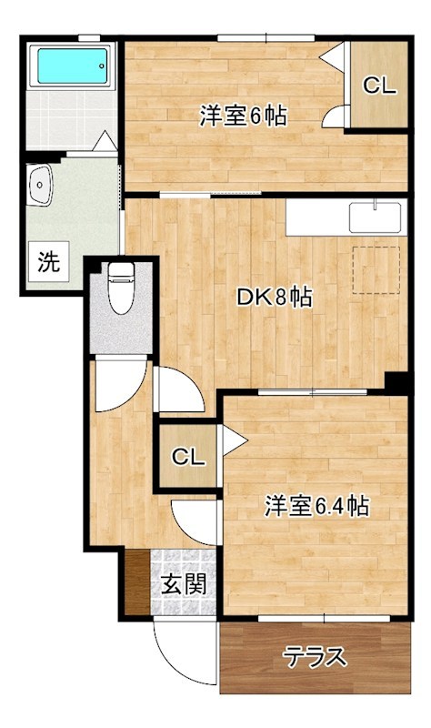 エーデルハイムＣＨＩＹＯ  102号室 間取り