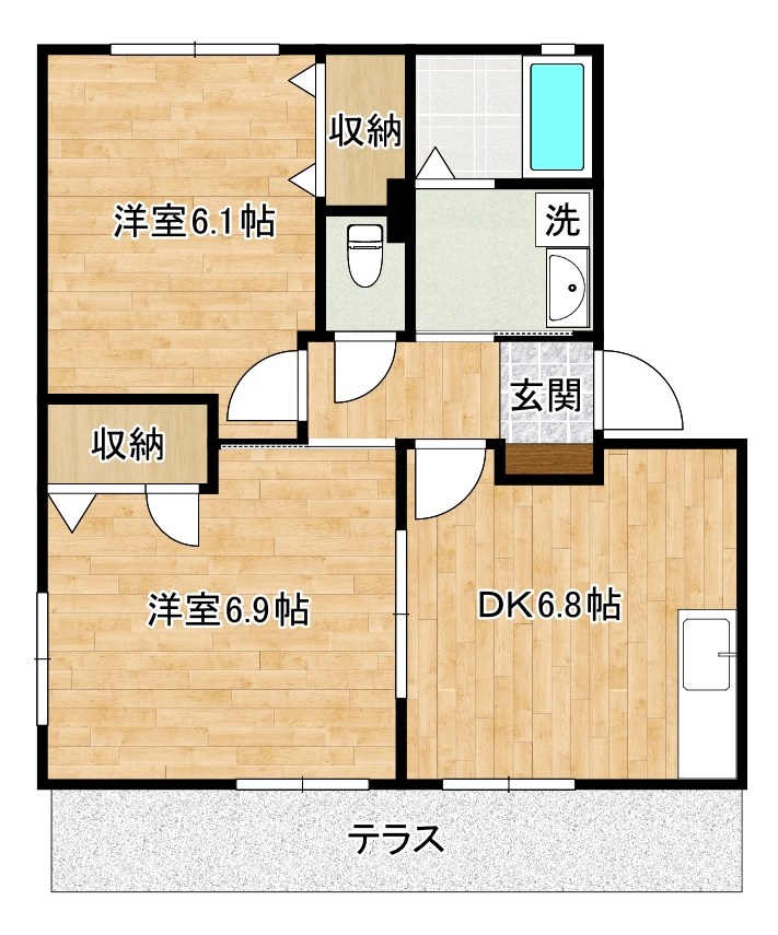 ドミール２００４　Ｂ棟  103号室 間取り