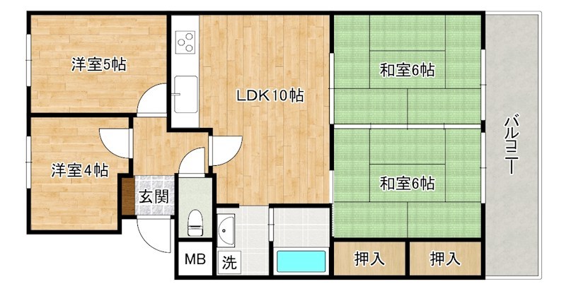 エメラルドマンション清水 306号室 間取り