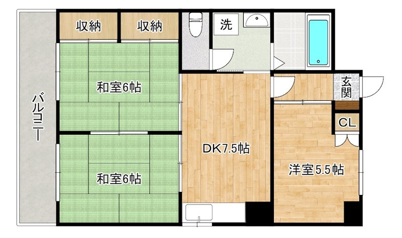 くさみ一木ビル  606号室 間取り