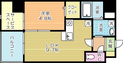サンシャインマリンズ井堀 102号室 間取り