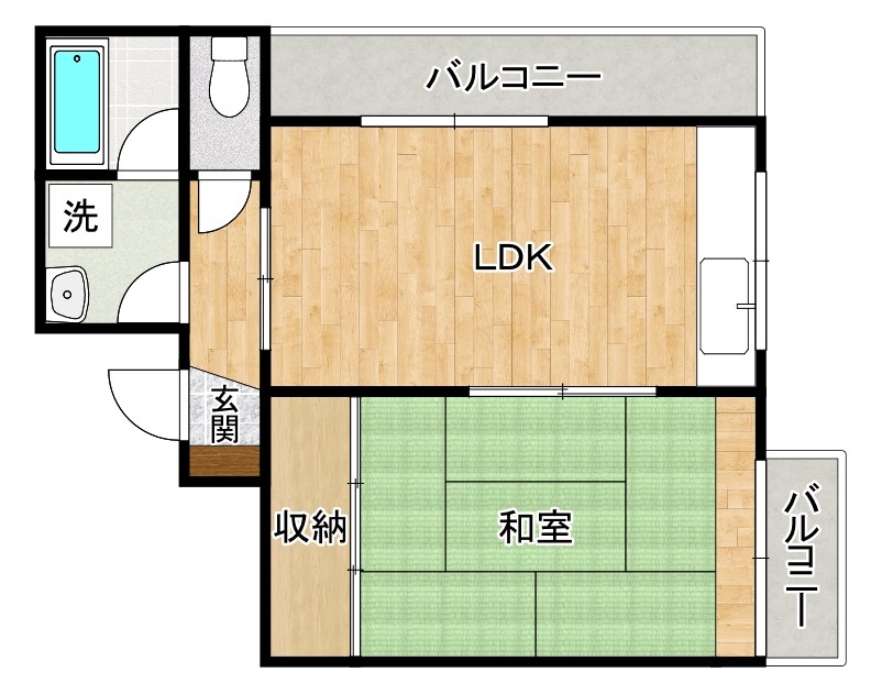 FIRST上富野ハイツ  401号室 間取り