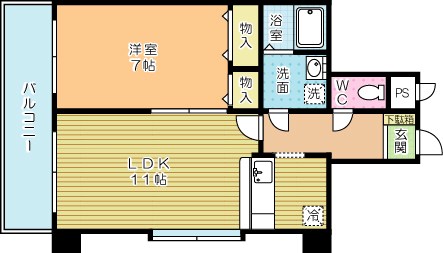 堺町センタービル 1301号室 間取り