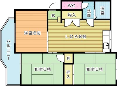 コーポ大溝 304号室 間取り