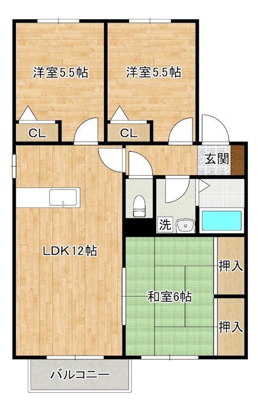 浪漫志井　Ｆ棟 201号室 間取り
