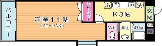 カーザミア 40A号室 間取り