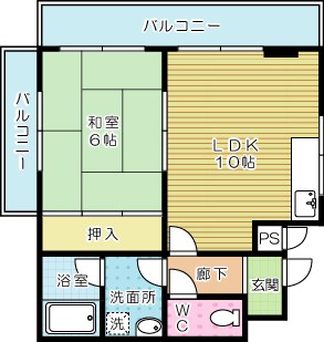 コンプレート中津口  704号室 間取り