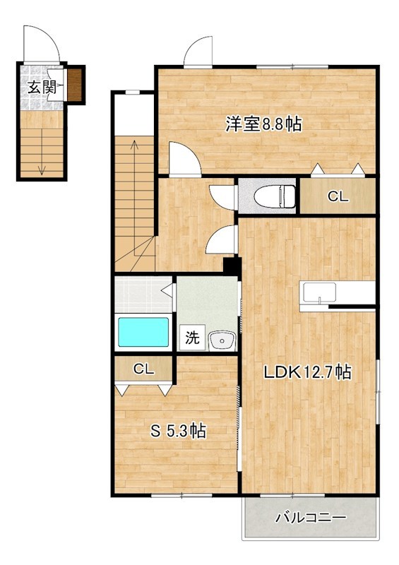 ボヌールＭ Ⅰ 201号室 間取り