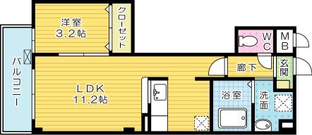 グレイスヒル 106号室 間取り