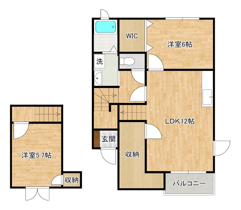 エスポワール高野A  203号室 間取り