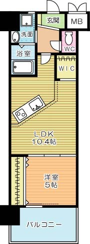 コンプレート古船場 1003号室 間取り