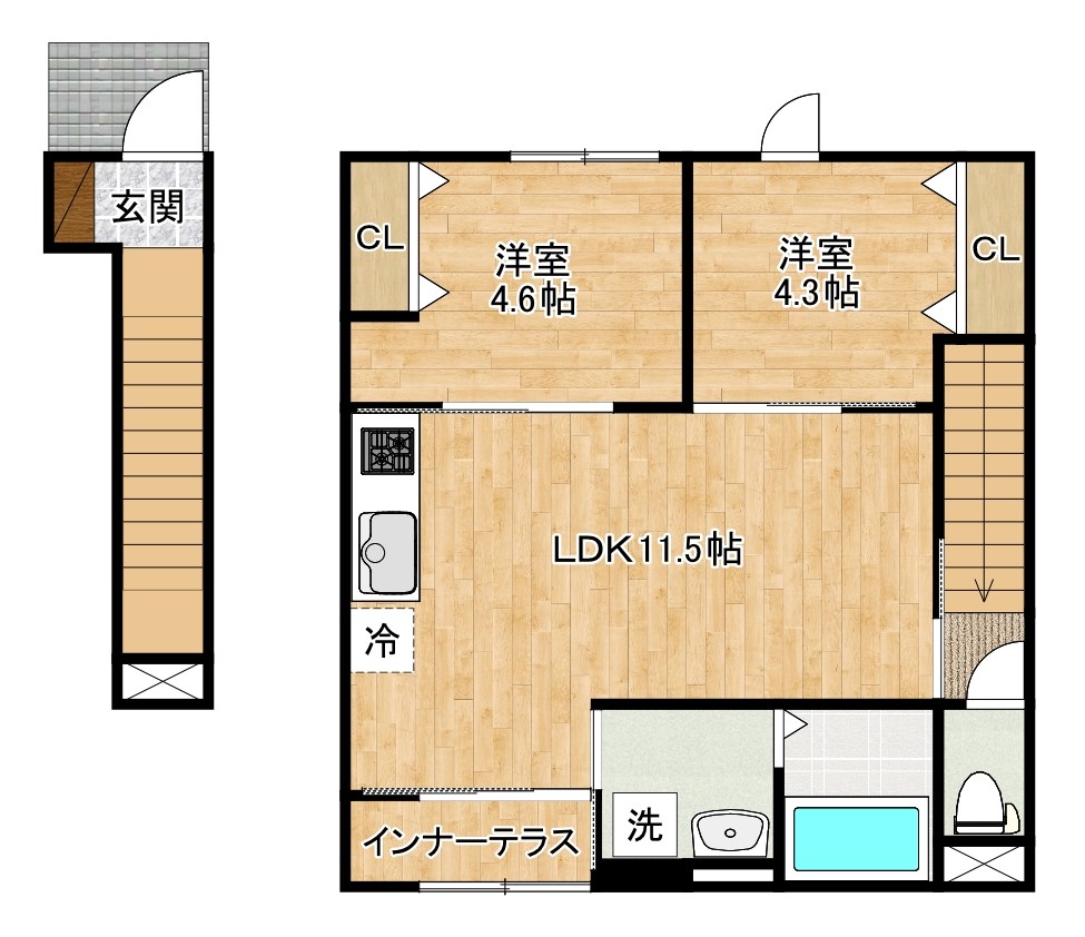 プランドール　リサ  202号室 間取り