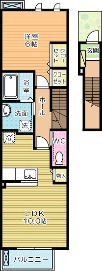 Ｊ・サクレ葛原Ⅱ 205号室 間取り