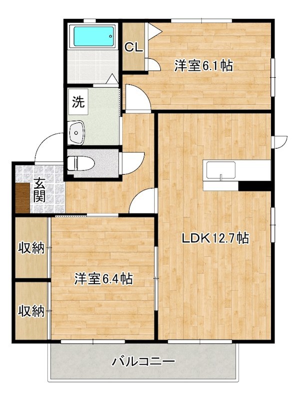 リヴアヴェニール　Ｂ棟  201号室 間取り