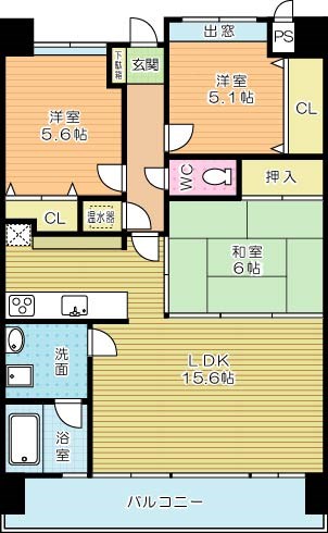ニューガイア四季彩の丘　Ｃ棟  702号室 間取り