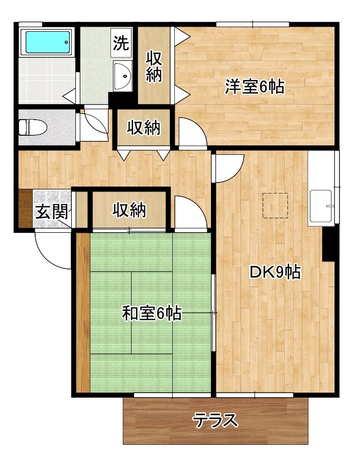 グランドゥール　Ａ棟  102号室 間取り
