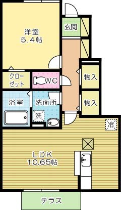 リバーサイド唐戸  101号室 間取り