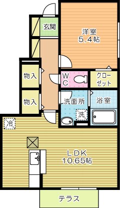 リバーサイド唐戸  101号室 間取り