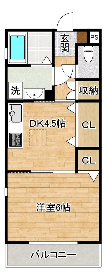 プランドール下富野  102号室 間取り