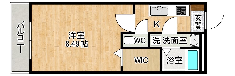 グランドゥール緑ヶ丘   105号室 間取り