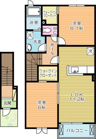 キーファームルデⅡ  203号室 間取り