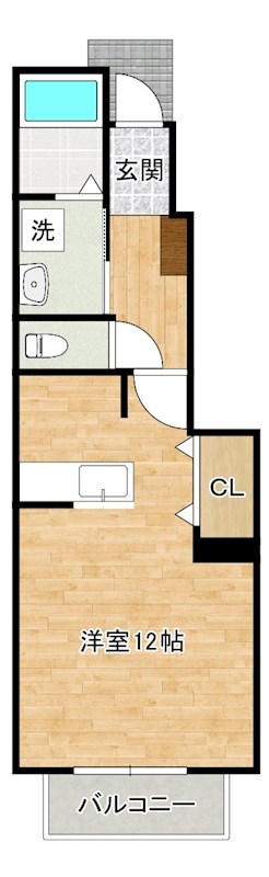 グランデフィC   102号室 間取り