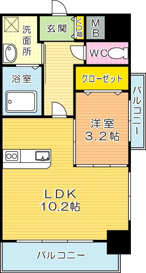 アンレーヴ門司駅前 1105号室 間取り
