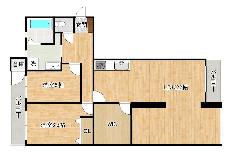 南沼グリーンマンション弐番館 203号室 間取り